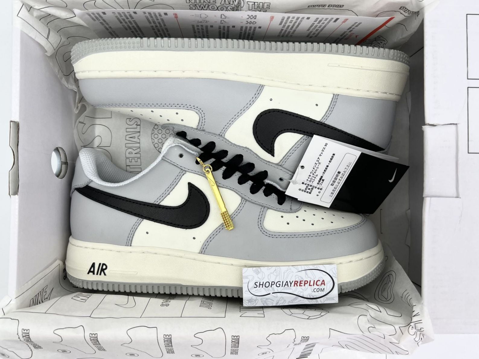 Giày Nike Air Force 1 Low By You Custom Smoke Grey Like Auth