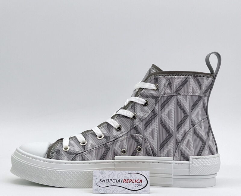 Giày Dior B23 cổ cao Xám họa tiết CD Diamond
