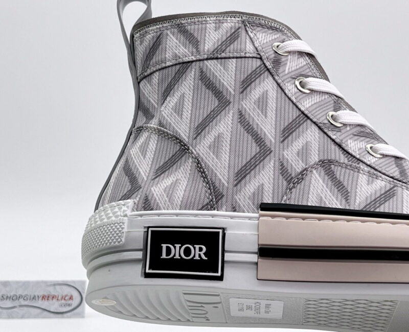 Giày Dior B23 High Top Gray CD Diamond Like Auth