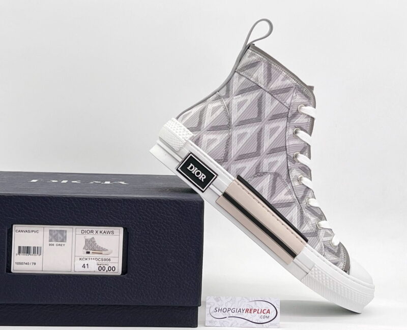 Giày Dior B23 High Top Gray CD Diamond Like Auth