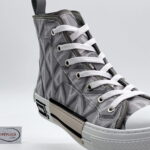 Giày Dior B23 cổ cao màu Xám Gray họa tiết CD Diamond like auth
