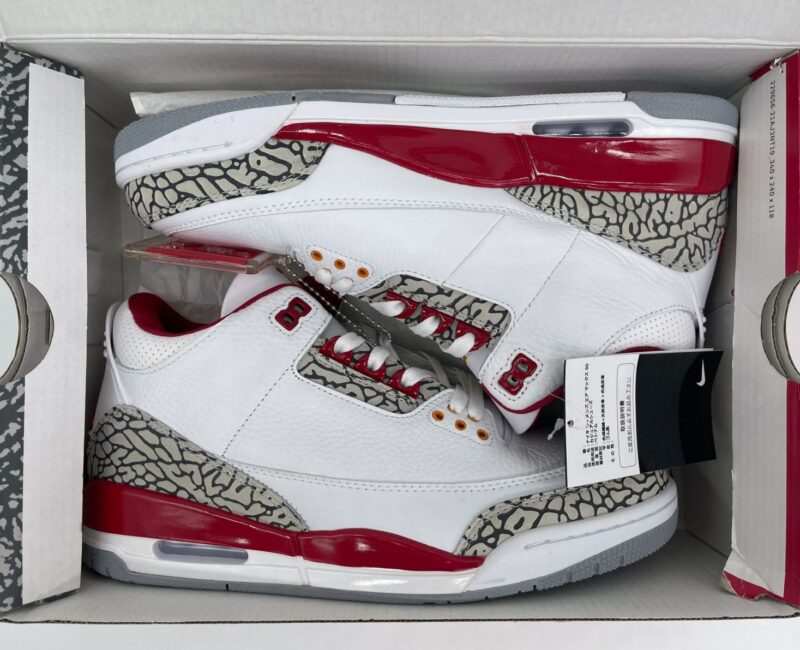 Giày Nike Air Jordan 3 Retro ‘Cardinal Red’ đỏ trắng