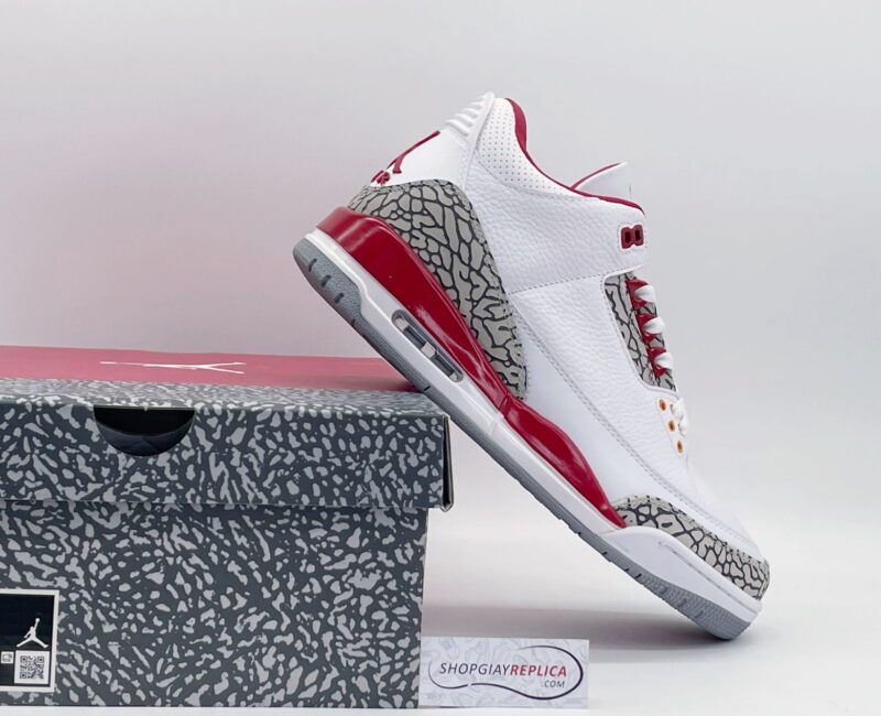 Giày Nike Air Jordan 3 Retro ‘Cardinal Red’ đỏ trắng