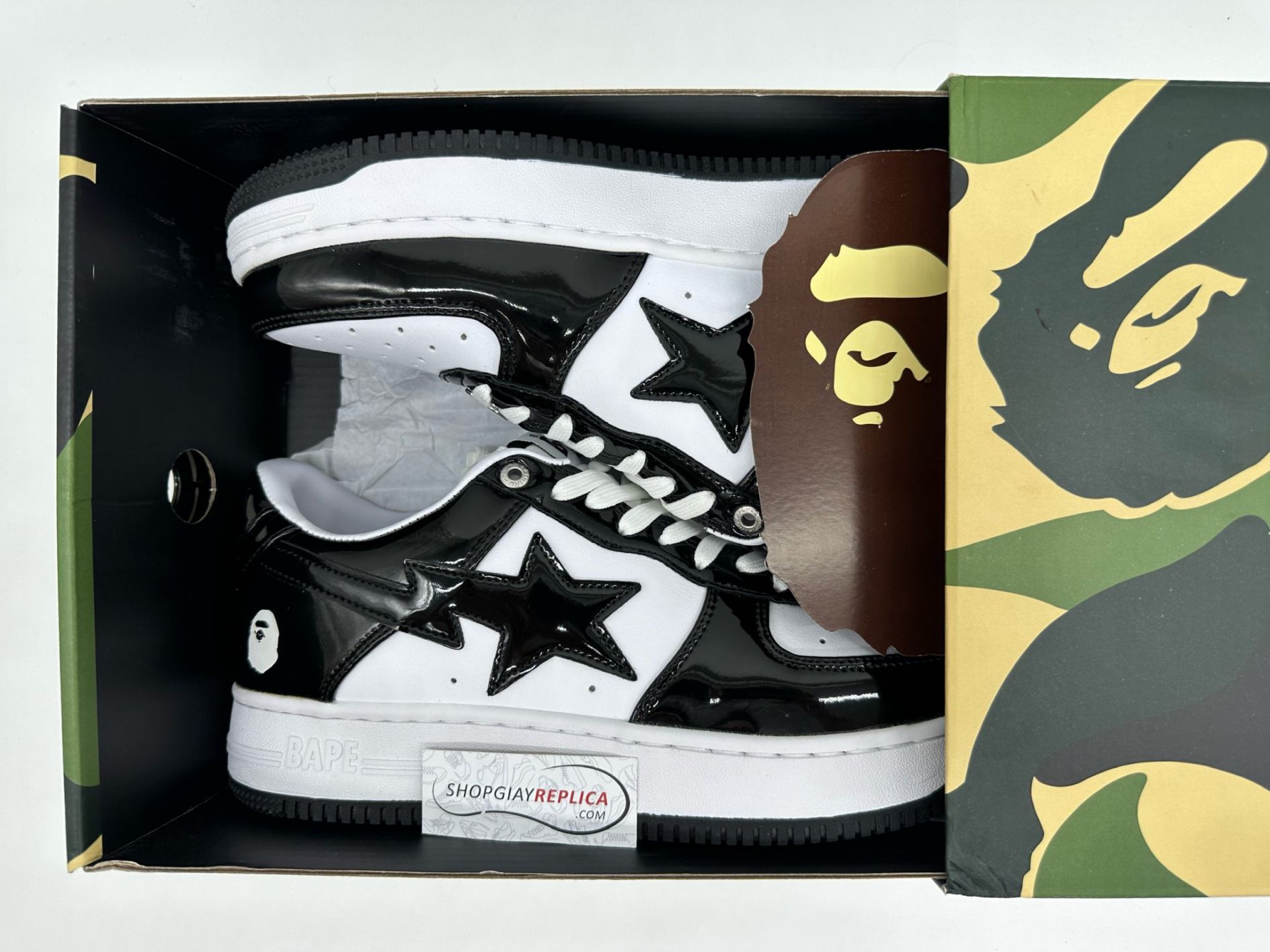 Giày A Bathing Ape Bape Sta Low Black Đen Rep 1:1