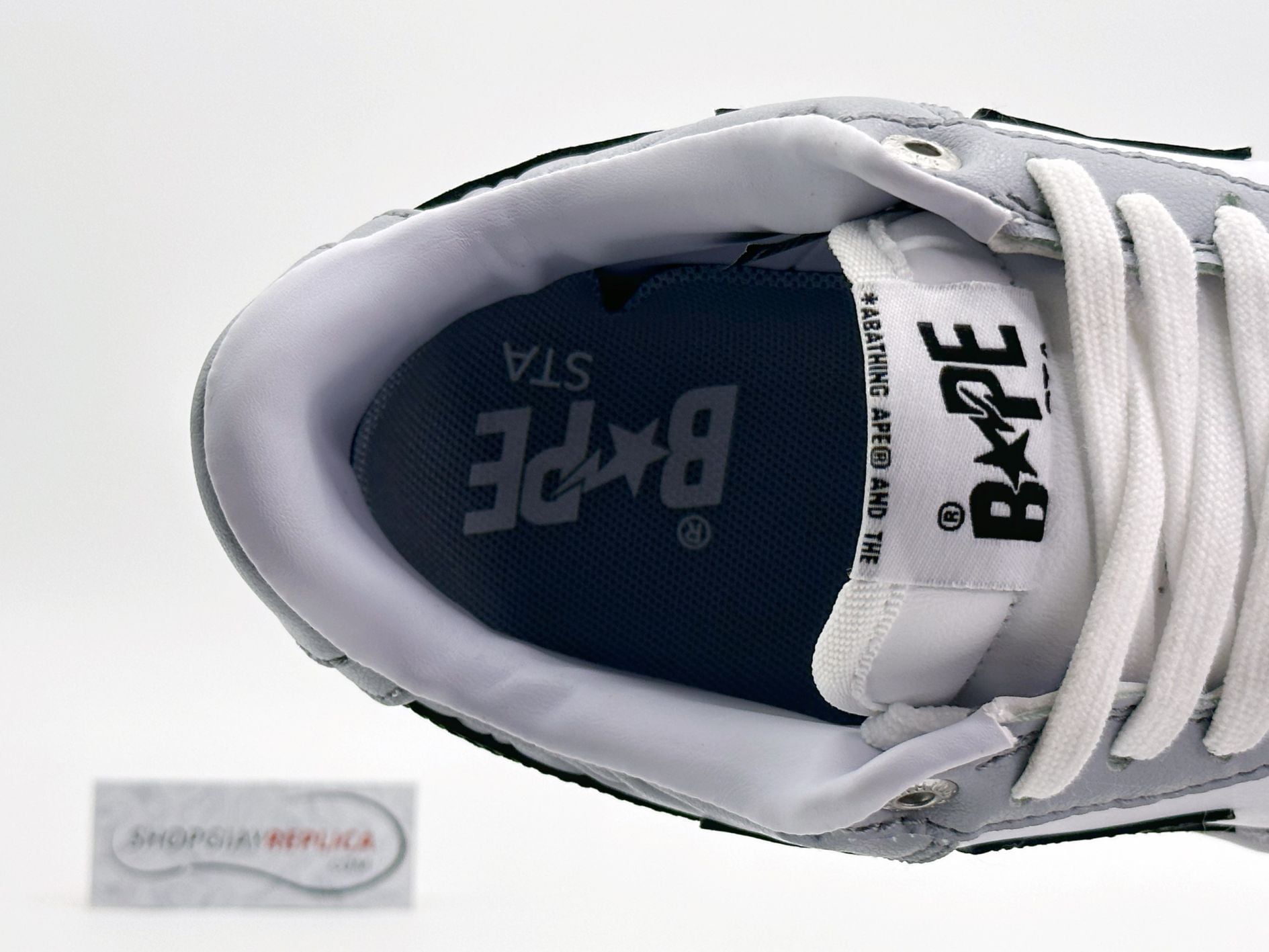 Giày A Bathing Ape Bape Sta Low Grey Black Rep 1:1