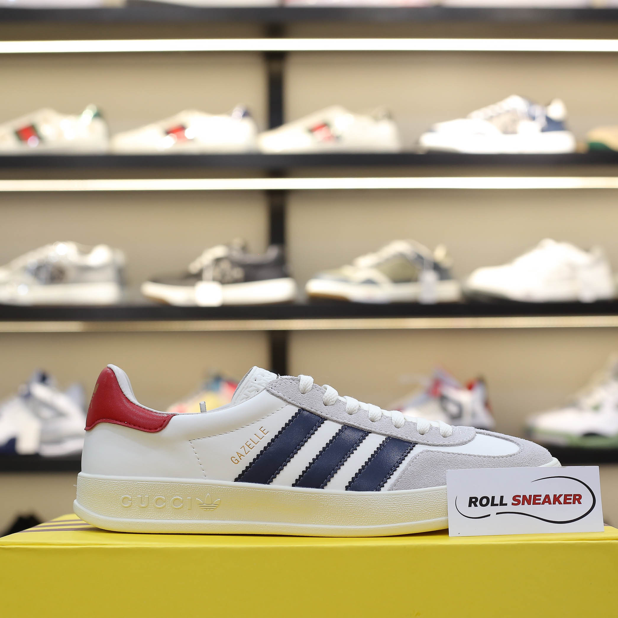 Giày Adidas x Gucci Gazelle White