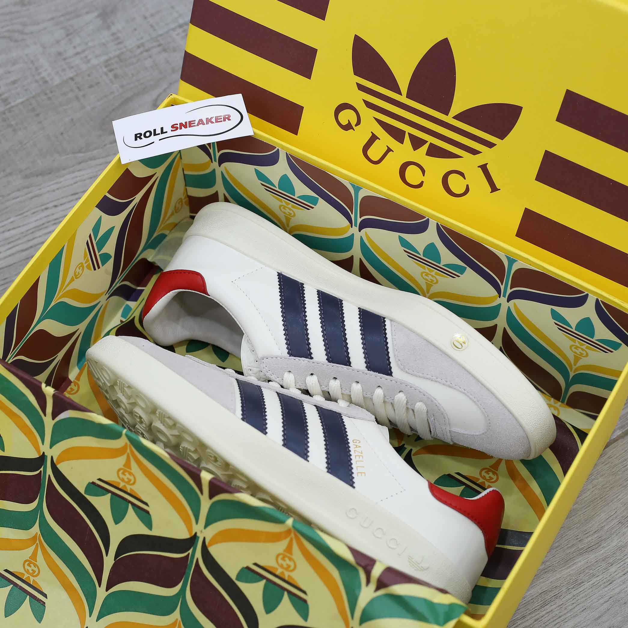 Giày Adidas x Gucci Gazelle White
