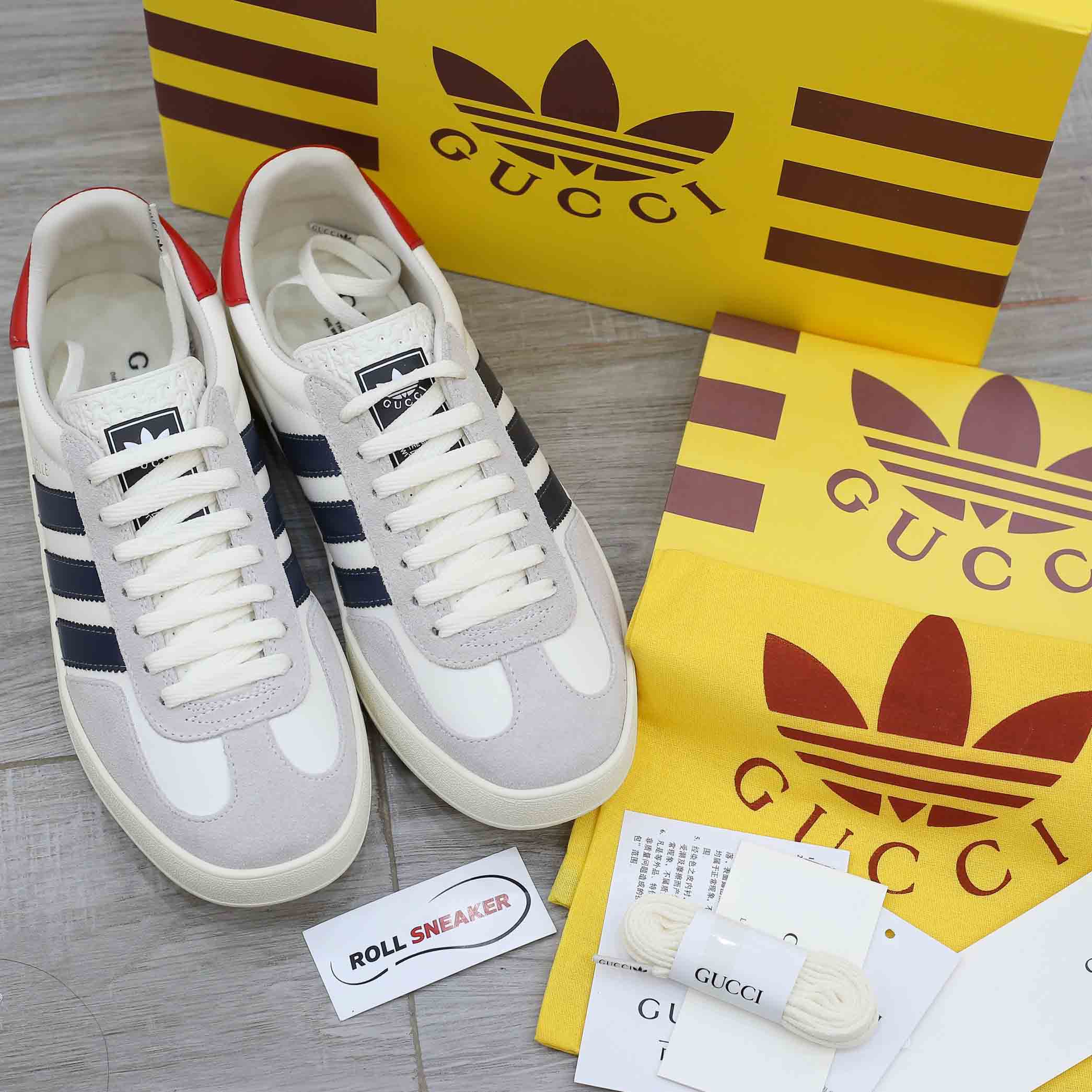 Giày Adidas x Gucci Gazelle White