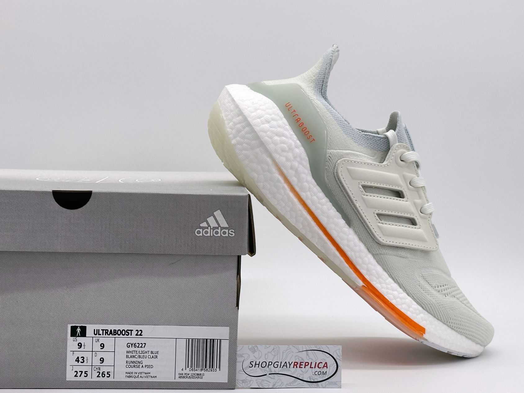 Giày Adidas UltraBoost 22 Trắng Cam Rep 1:1