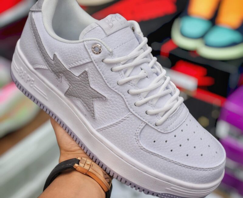 Giày A Bathing Ape Bape Sta X Jjjjound White Grey Like Auth