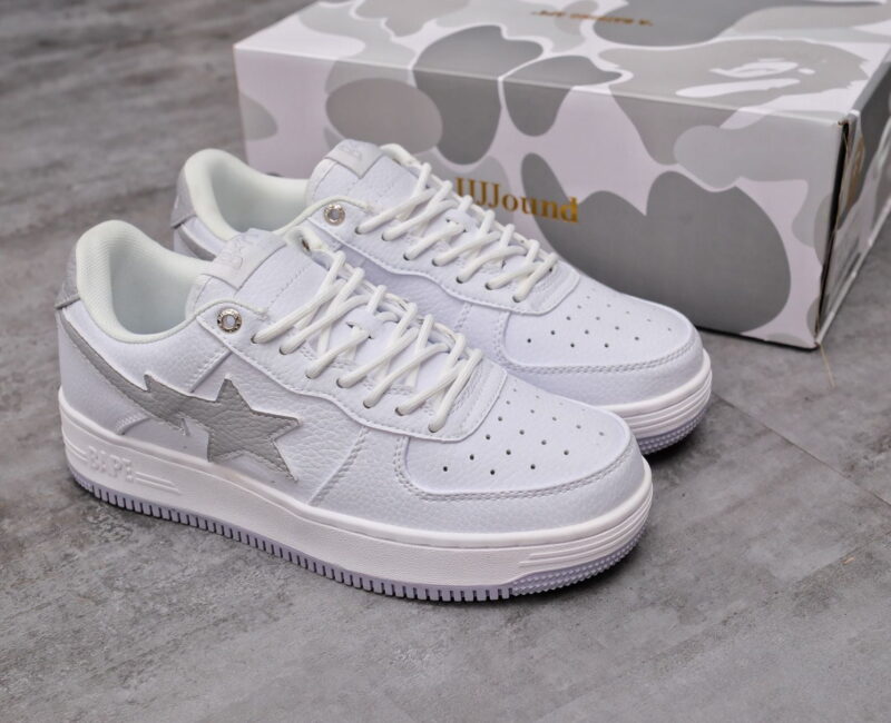 Giày A Bathing Ape Bape Sta X Jjjjound White Grey Like Auth