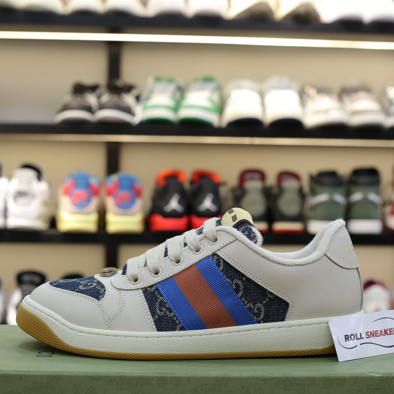 Giày Gucci GG Screener White Blue Like Auth