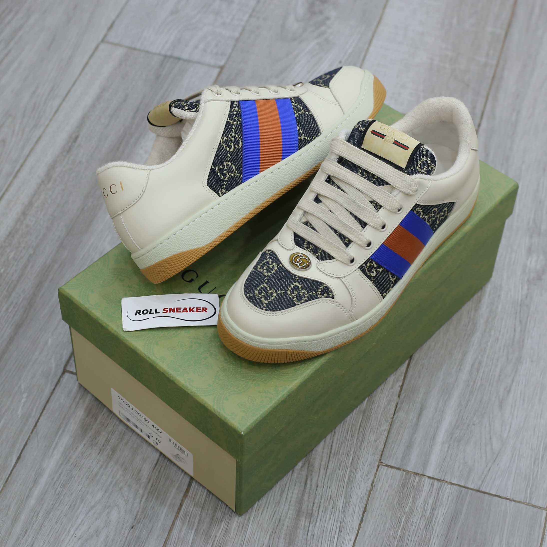 Giày Gucci GG Screener White Blue Best Quality