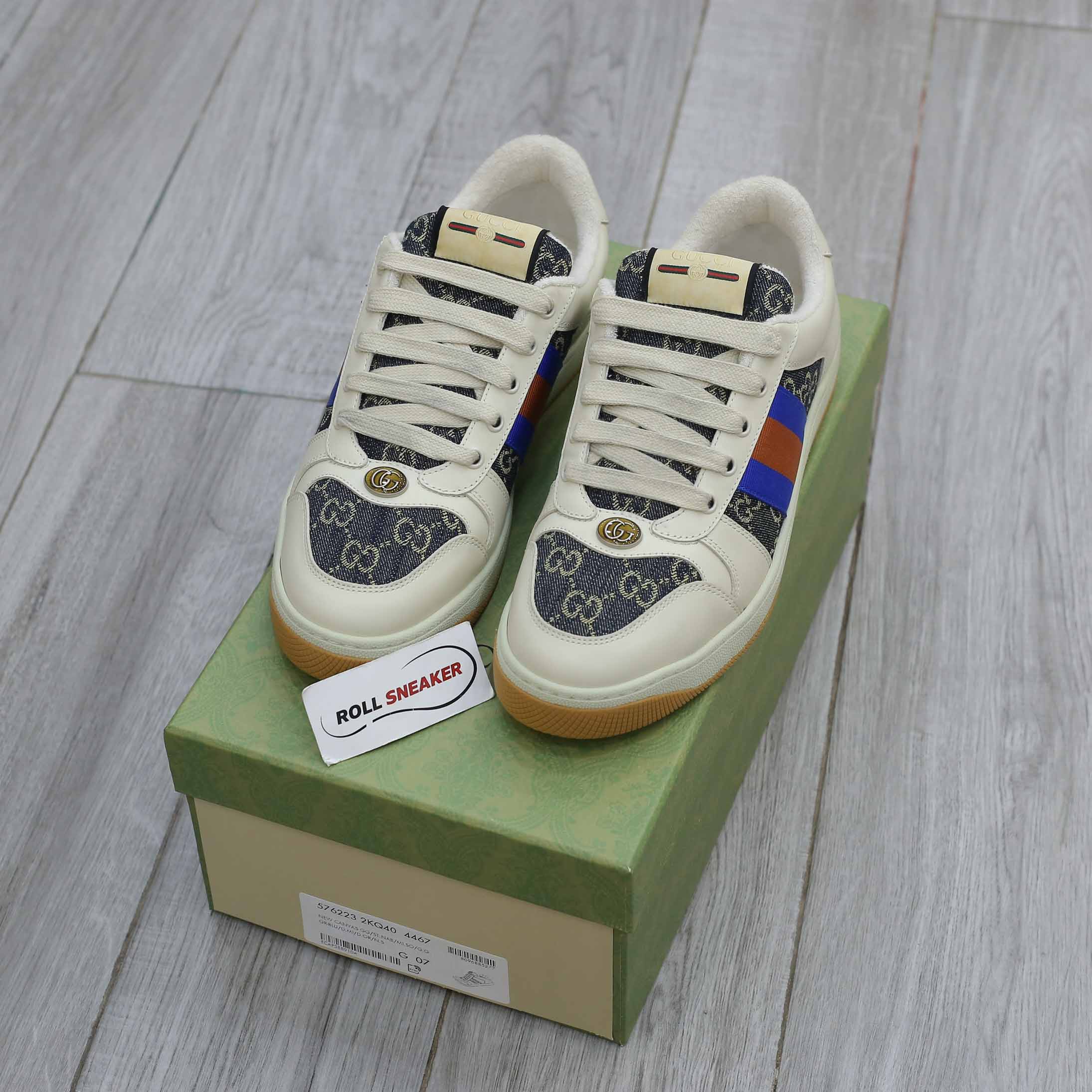 Giày Gucci GG Screener White Blue Best Quality