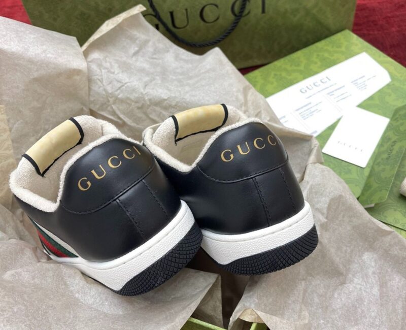 Giày Gucci Screener Black White Leather Like Auth