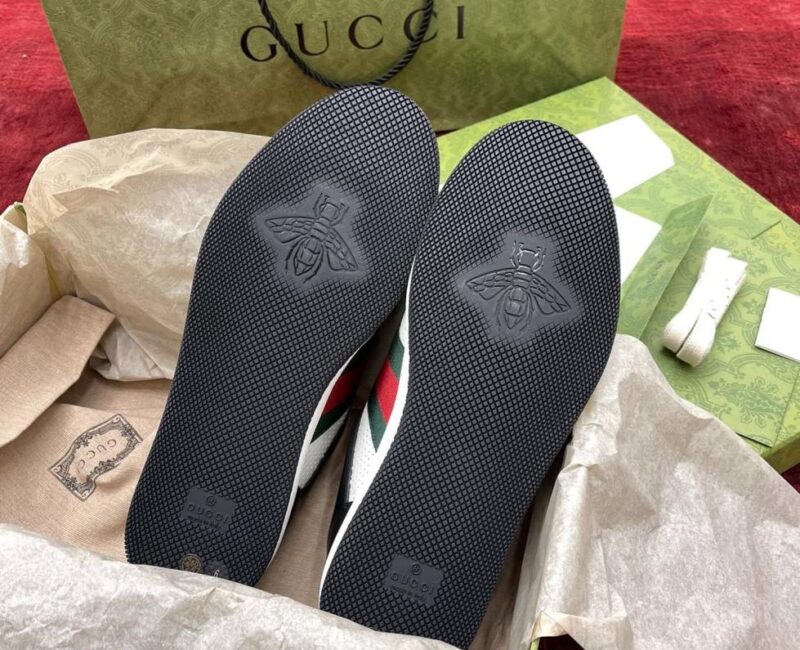 Giày Gucci Screener Black White Leather Like Auth