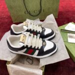 Giày Gucci Screener Black White Leather Like Auth