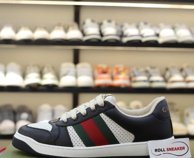 Giày Gucci Screener Black White Leather Best Quality