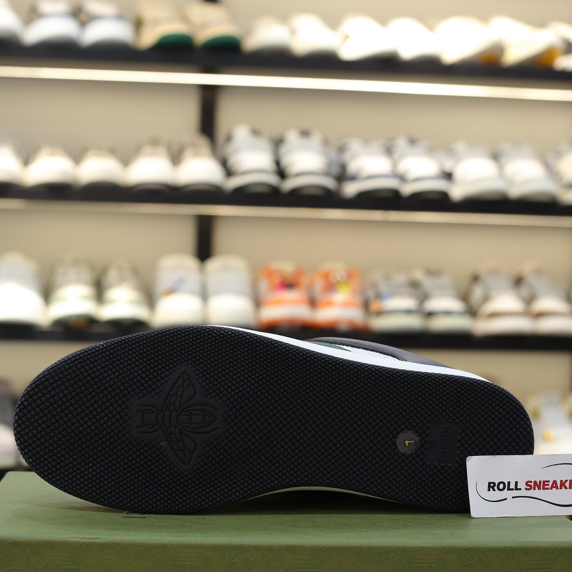 Giày Gucci Screener Black White Leather Best Quality