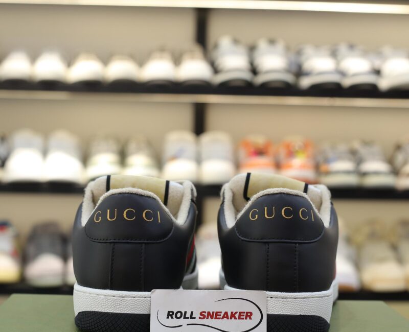 Giày Gucci Screener Black White Leather Best Quality