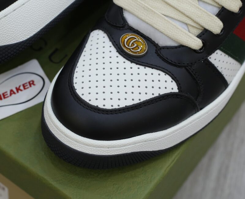 Giày Gucci Screener Black White Leather Best Quality