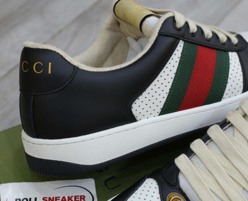 Giày Gucci Screener Black White Leather Best Quality