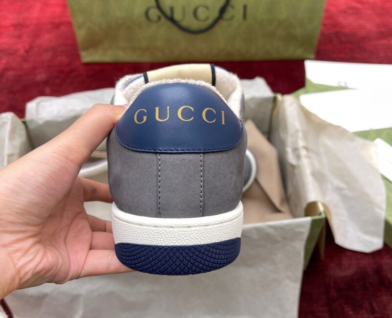 Giày Gucci GG Screener Grey Xám Da Lộn Suede Like Auth