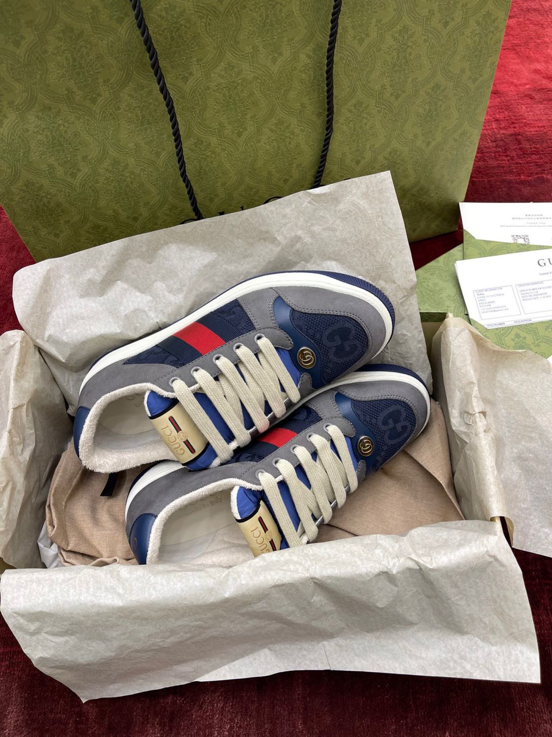 Giày Gucci GG Screener Grey Xám Da Lộn Suede Like Auth