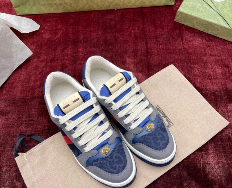 Giày Gucci GG Screener Grey Xám Da Lộn Suede Like Auth