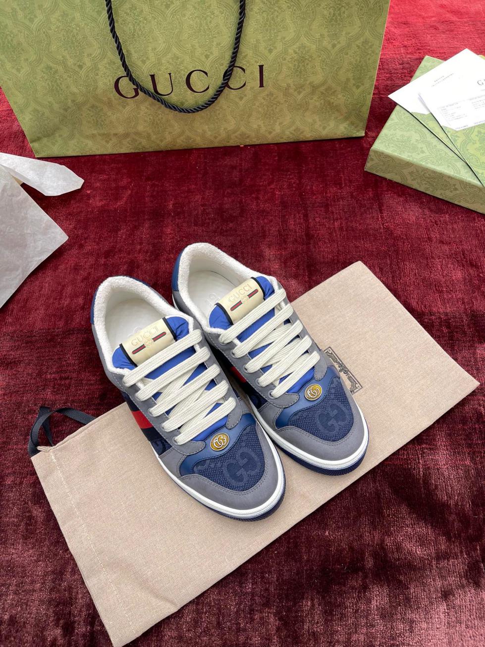 Giày Gucci GG Screener Grey Xám Da Lộn Suede Like Auth