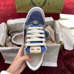 Giày Gucci GG Screener Grey Xám Da Lộn Suede Like Auth