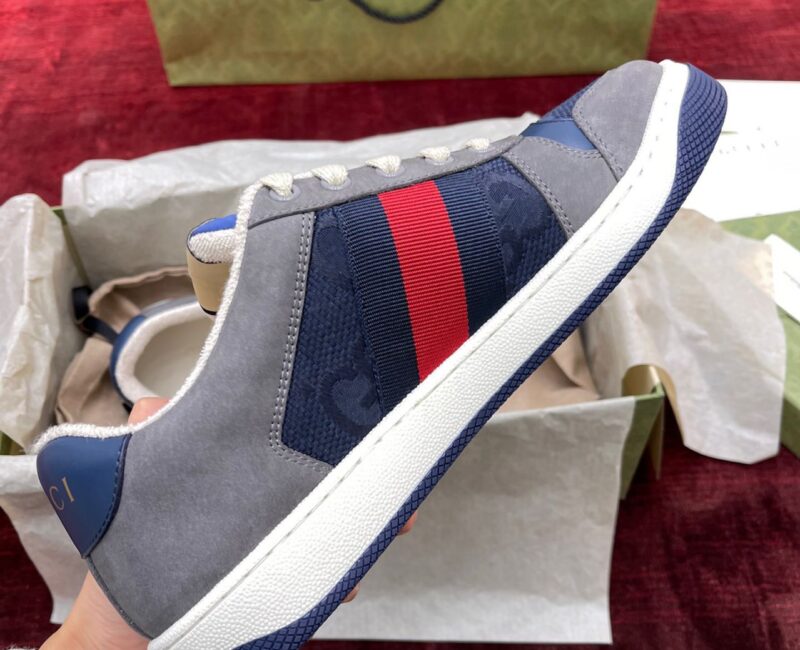 Giày Gucci GG Screener Grey Xám Da Lộn Suede Like Auth