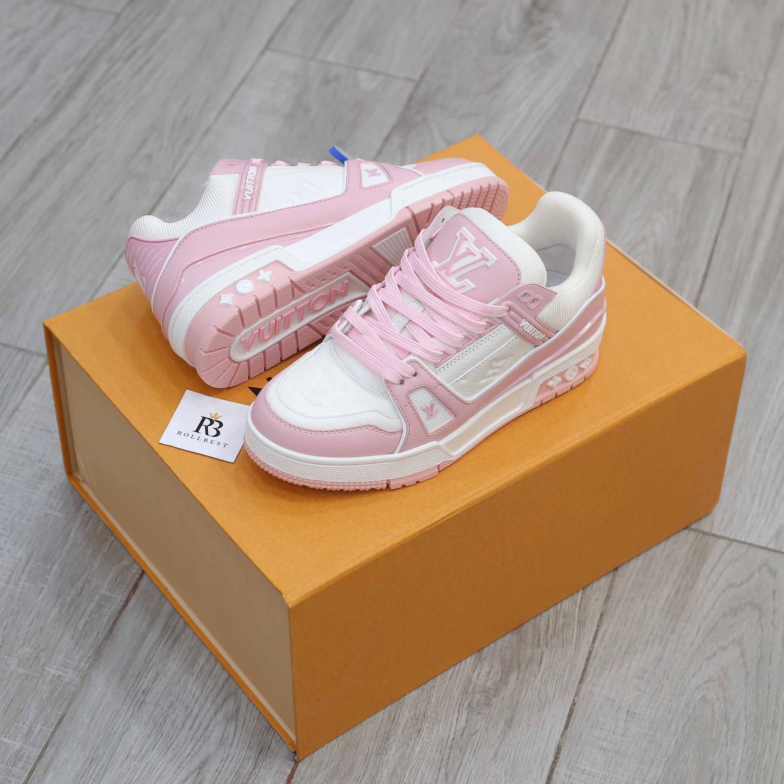 Giày Louis Vuitton Lv Trainer Monogram Pink Best Quality