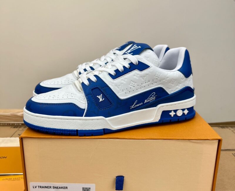 Giày Louis Vuitton Lv Trainer #54 Signature Blue White Like Auth