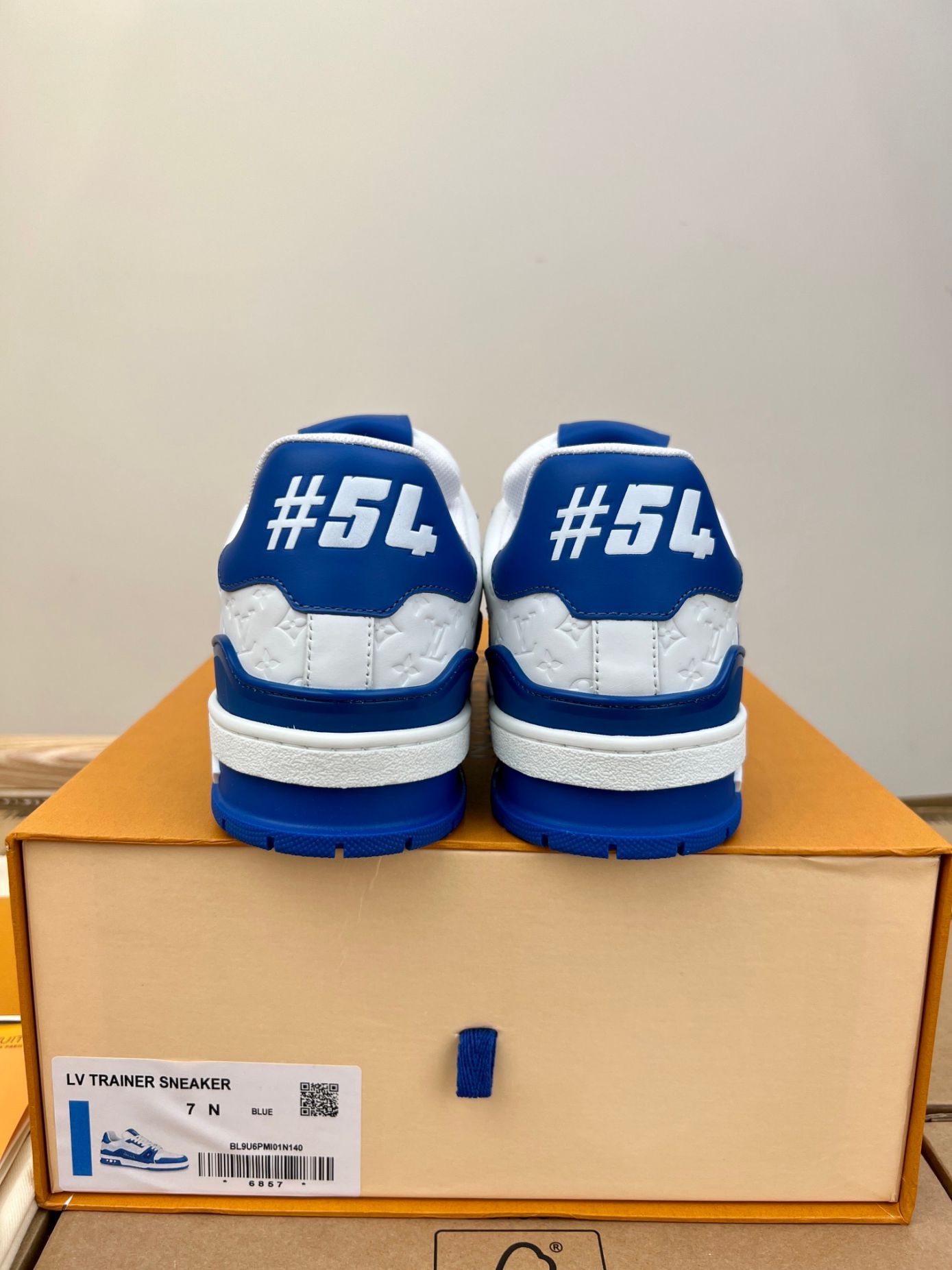 Giày Louis Vuitton Lv Trainer #54 Signature Blue White Like Auth