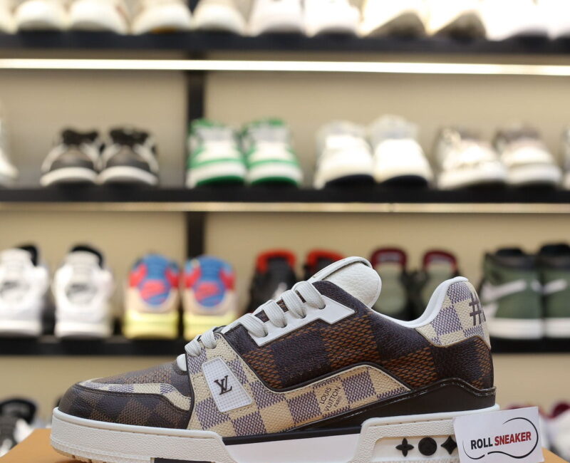 Giày Louis Vuitton LV Trainer #54 Damier Ebene Multi Like Auth