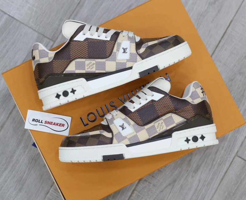Giày Louis Vuitton LV Trainer #54 Damier Ebene Multi Like Auth