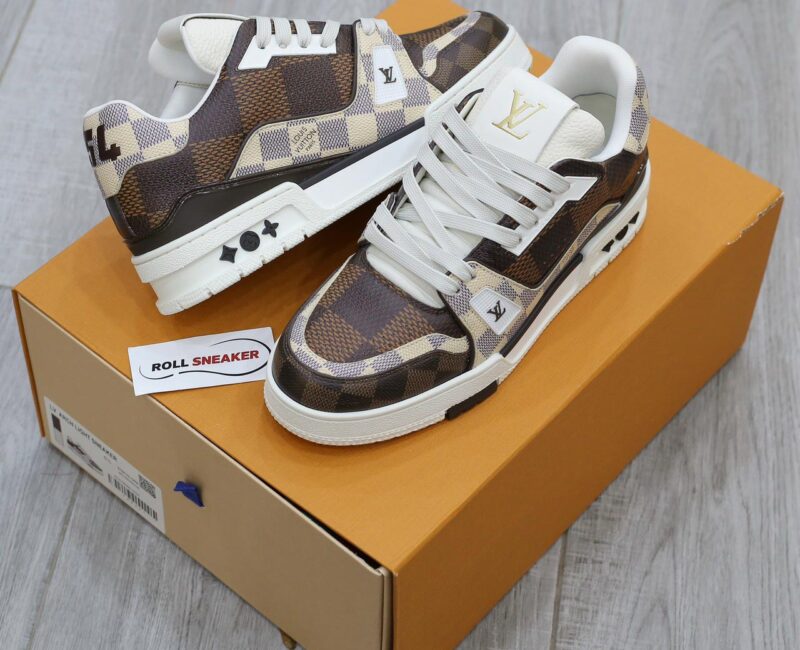 Giày Louis Vuitton LV Trainer #54 Damier Ebene Multi Like Auth