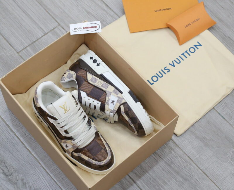 Giày Louis Vuitton LV Trainer #54 Damier Ebene Multi Like Auth