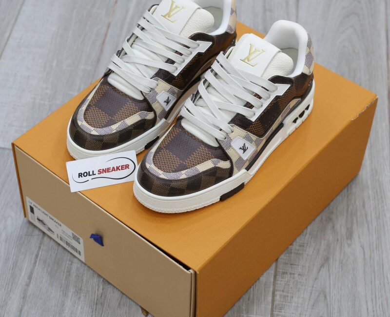 Giày Louis Vuitton LV Trainer #54 Damier Ebene Multi Like Auth