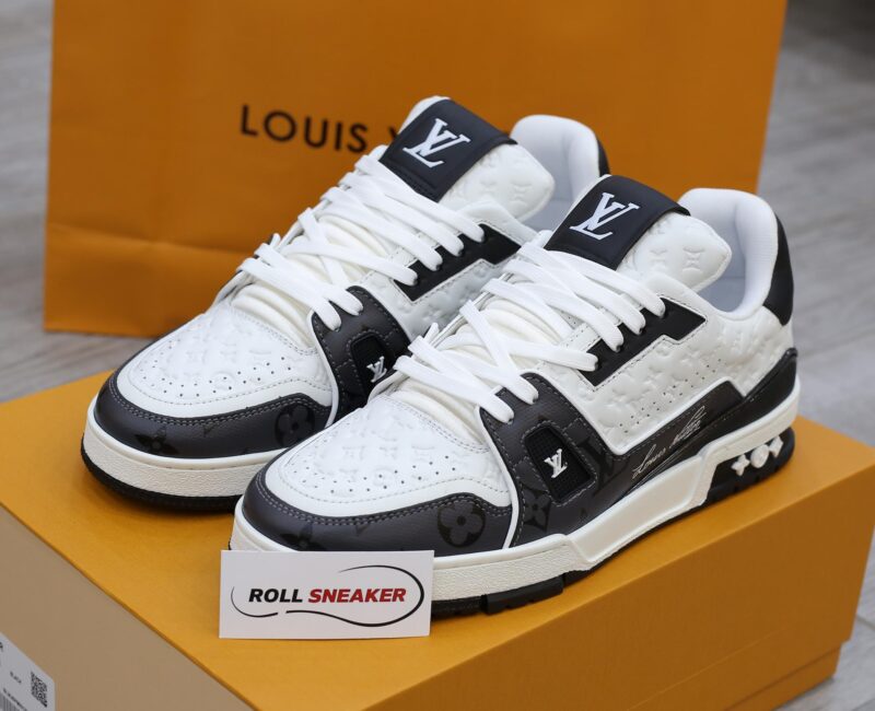 Giày Louis Vuitton Lv Trainer #54 Signature Black Like Auth