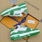 Giày Louis Vuitton Lv Trainer #54 Signature Green White Like Auth
