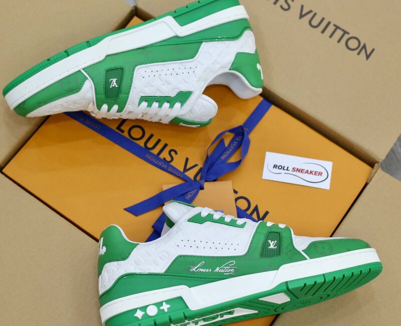 Giày Louis Vuitton Lv Trainer #54 Signature Green White Like Auth