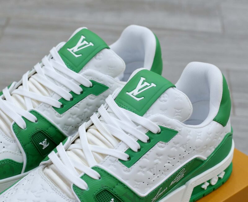 Giày Louis Vuitton Lv Trainer #54 Signature Green White Like Auth