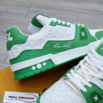 Giày Louis Vuitton Lv Trainer #54 Signature Green White Like Auth