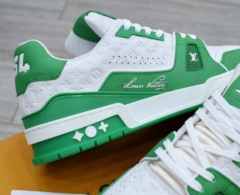 Giày Louis Vuitton Lv Trainer #54 Signature Green White Like Auth