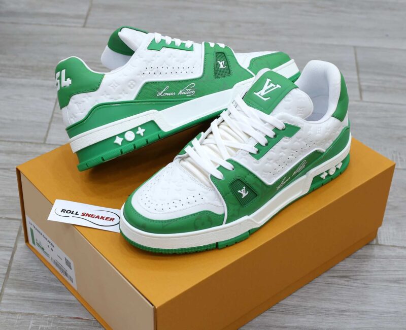 Giày Louis Vuitton Lv Trainer #54 Xanh Green Signature