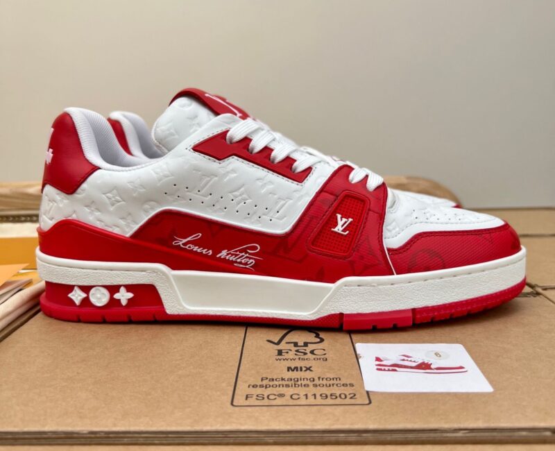 Giày Louis Vuitton Lv Trainer #54 Đỏ Signature Red Like Auth