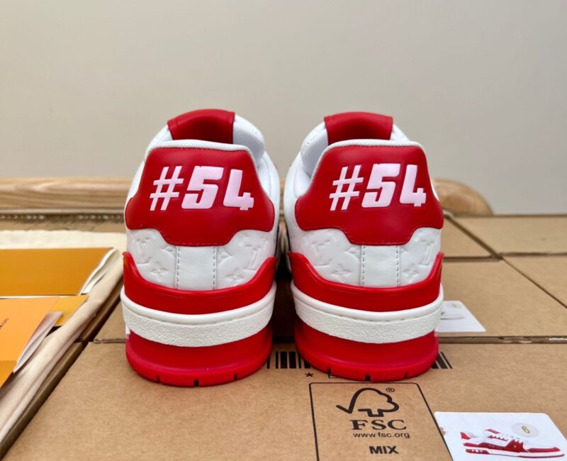 Giày Louis Vuitton Lv Trainer #54 Signature Red Like Auth