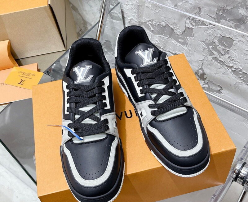 Giày Louis Vuitton LV Trainer Black Grey Like Auth
